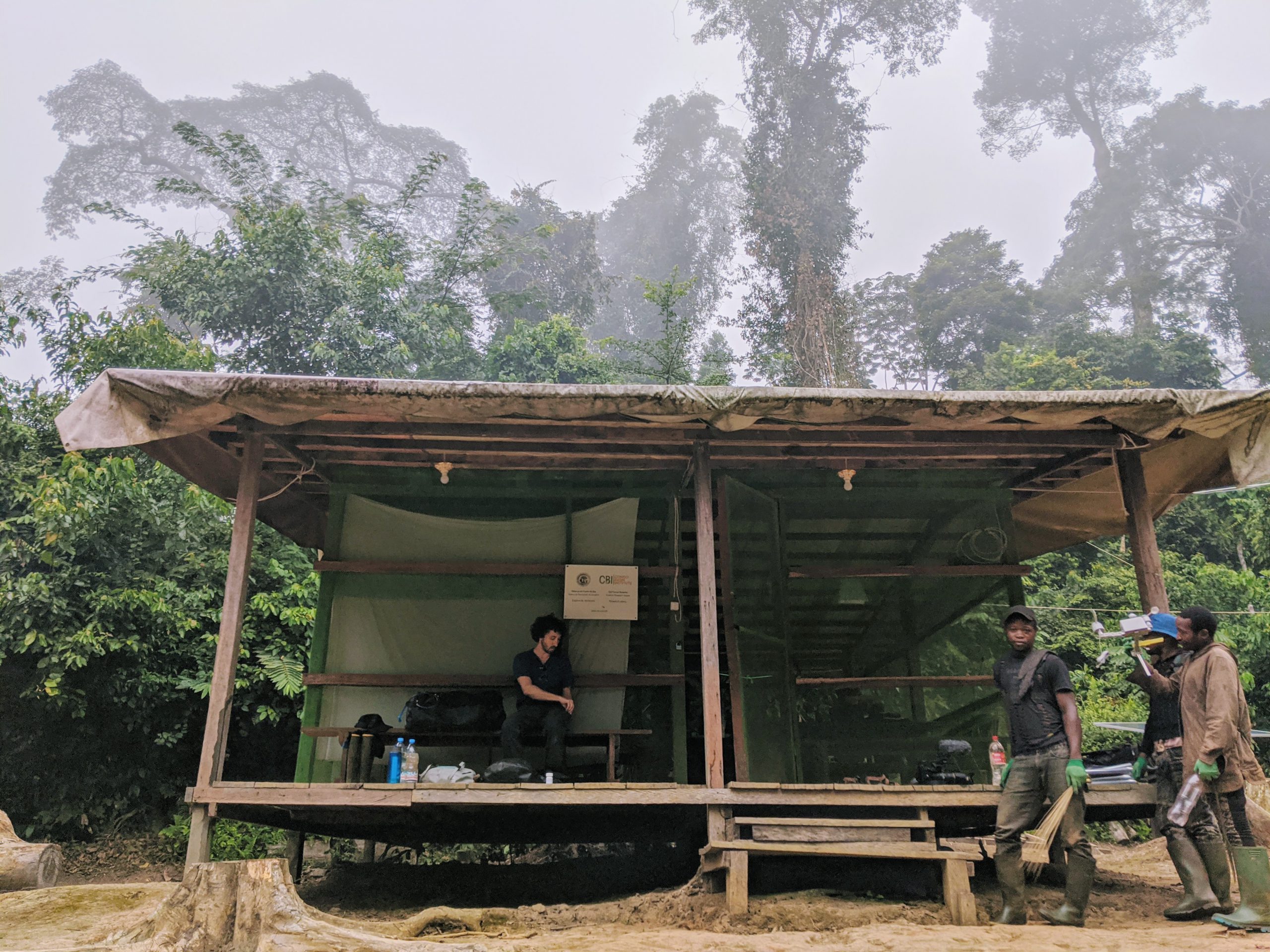 Jacob Lewallen, Obam Mael, Magwadom Dieudonné and Aziem Jean at Bouamir Camp